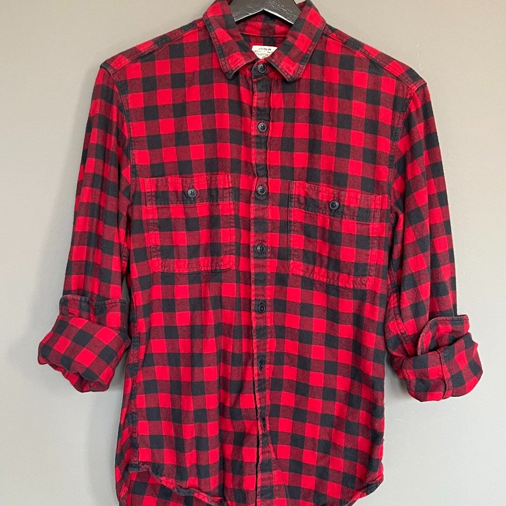 J.Crew Men's Buffalo Plaid Soft Flannel Shirt, Small